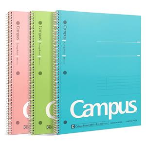 CAMPUS COLLEGE RULED SPIRAL NOTEBOOK 3 PACK - pinkgreenblue (SKU: 169019335000125) CAMPUS COLLEGE RULED SPIRAL NOTEBOOK 3 PACK - pinkgreenblue